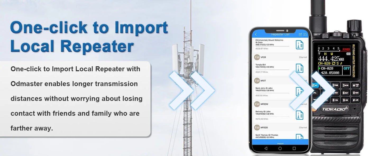 Walkie Talkie Phone APP Wireless Program HAM Air Band Long Range Radio USB Type-C Cable Prog/Charge