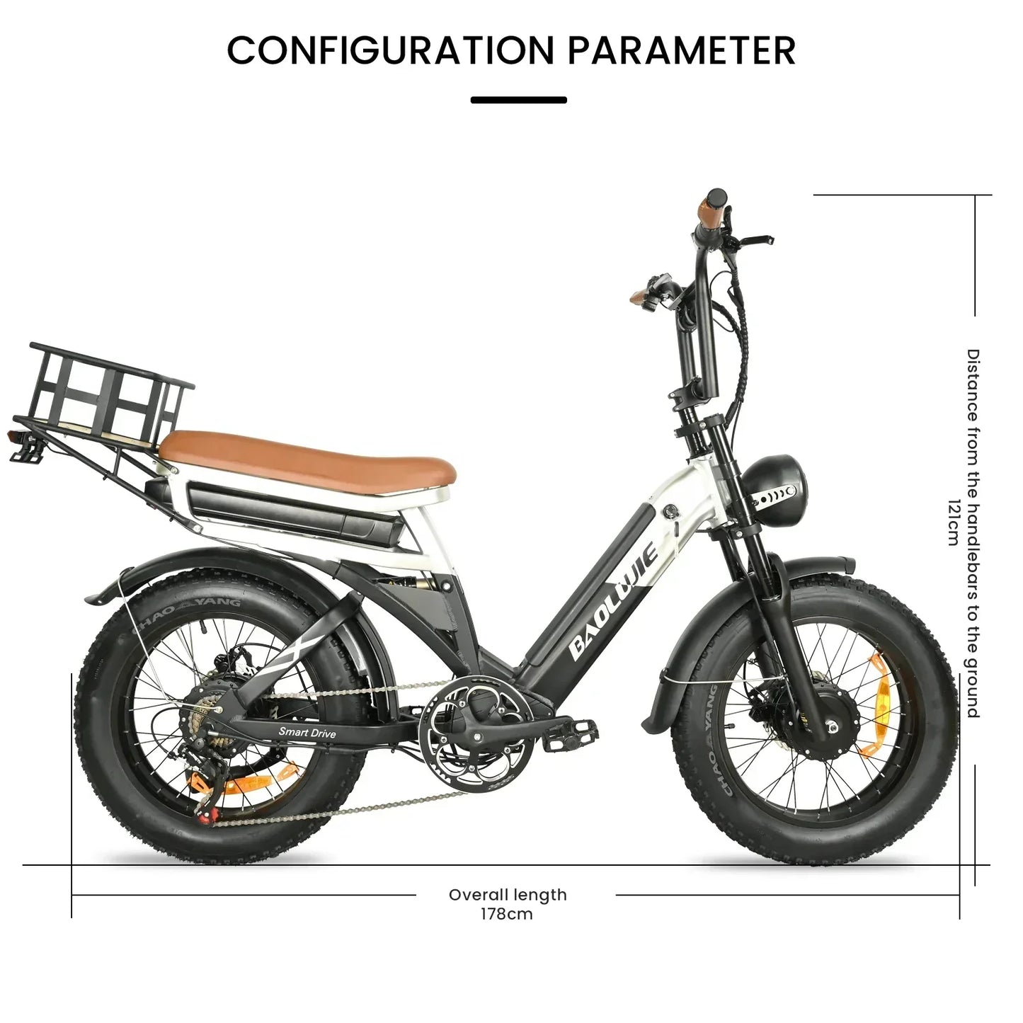Electric bicycle  2000W  48V 30AH battery adult 20-inch tire Multi functional all terrain E-bike
