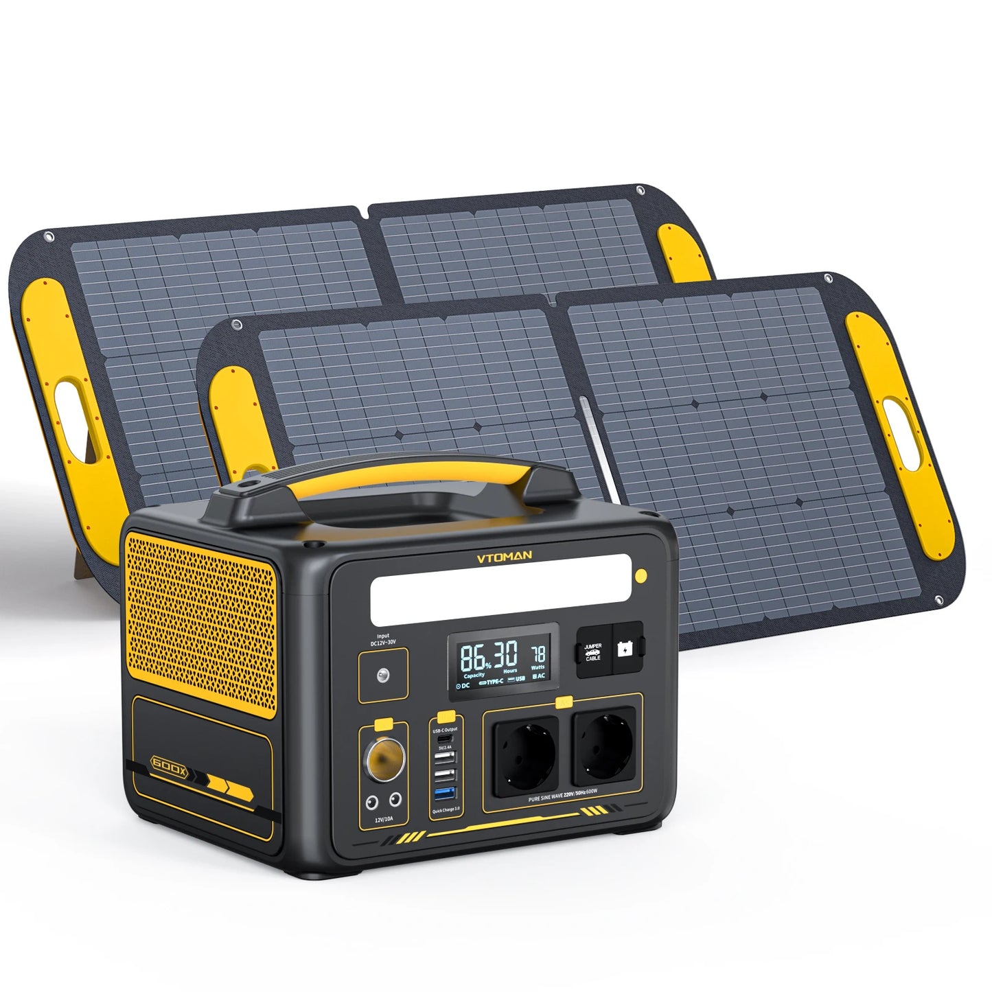 600X with 110W Solar Panel included,600W 299Wh LiFePO4 Solar Charger