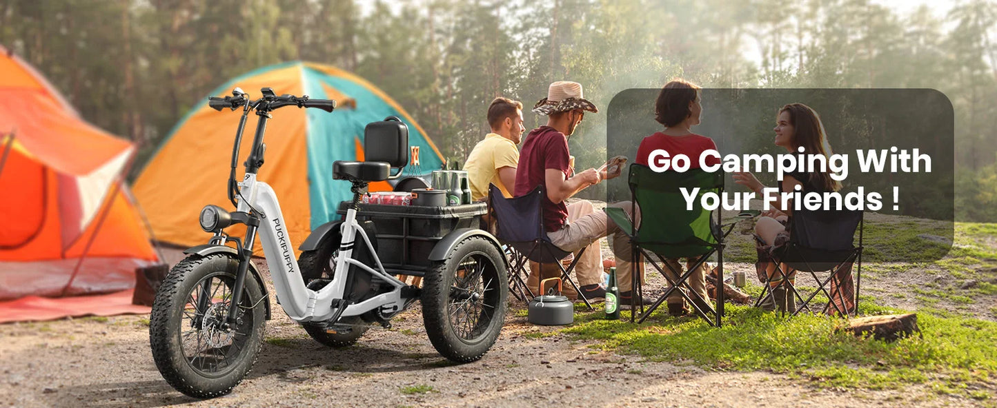 Husky Electric Trike, Adult 960W Peak Motor 60 Miles Range, 500 Lbs Load E-Trike 2-Year Warranty
