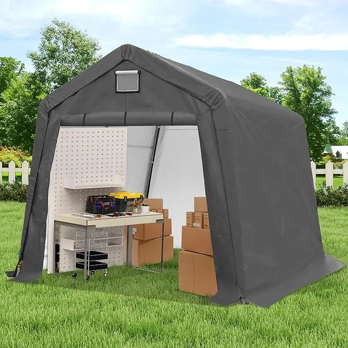 Heavy Duty Carport Tent - Portable Outdoor Canopy with Roll-up Side Doors & Windows, Portable Garage