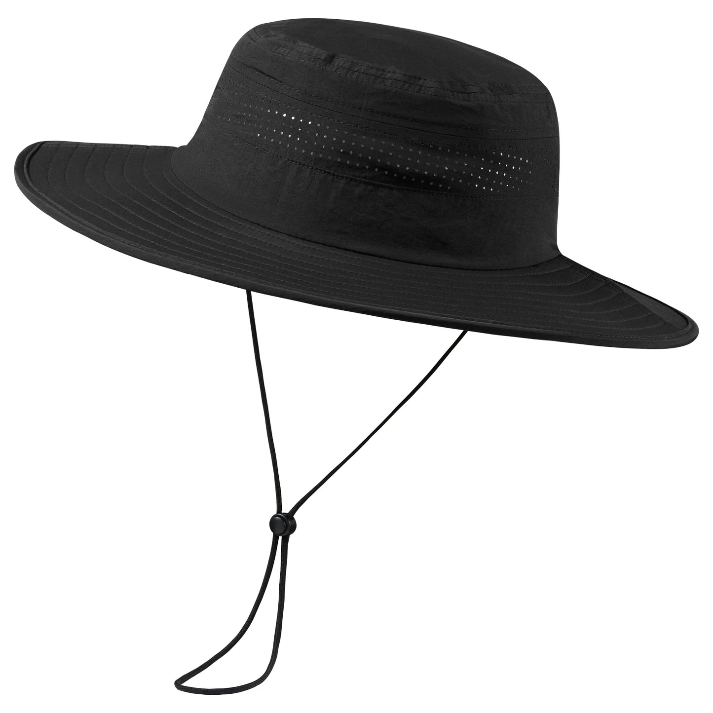 UPF 50+ Foldable Brim Water-Resistant Sun Bucket Hat with Perforated Mesh Adjust for Men Women