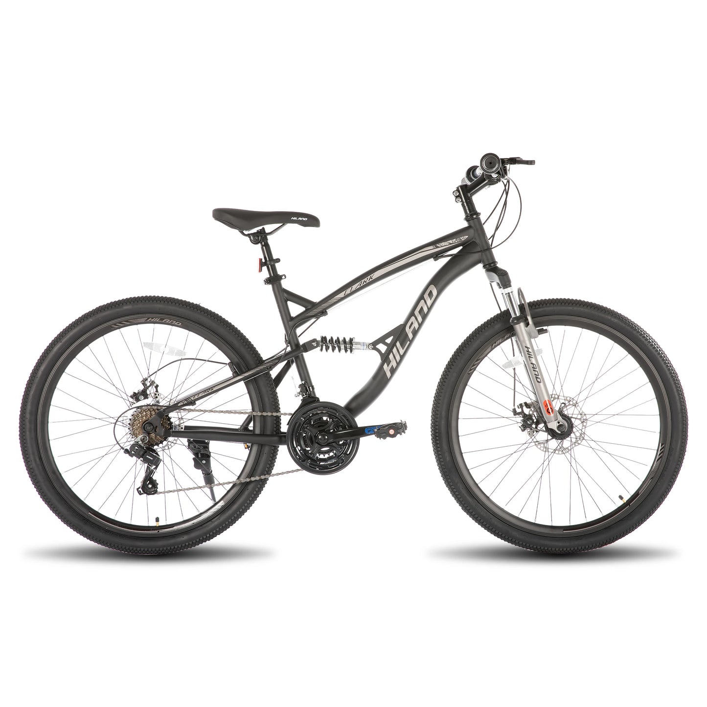 Full Suspension Mens Mountain Bike, 21 Speed, 26 Inch Wheel, Dual Disc Brake Adult Bicycle