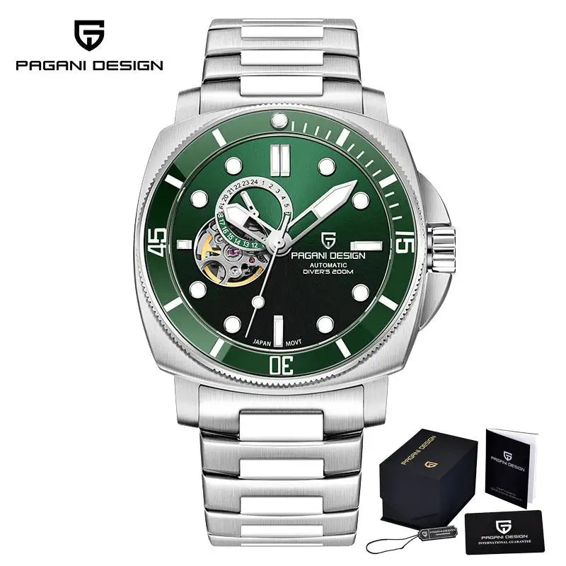 PAGANI Men's Mechanical Watch - Sapphire Crystal, Stainless Steel, Waterproof Stylish Wristwatch