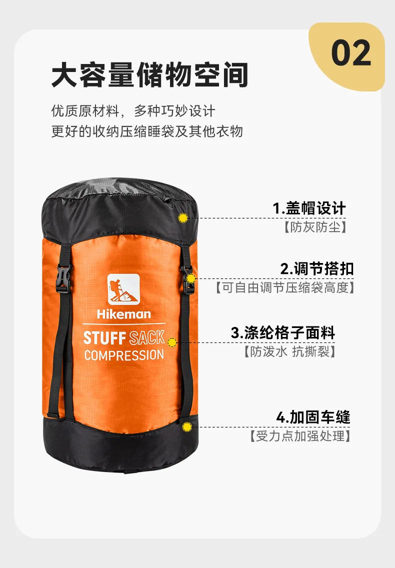 Outdoor Sleeping Bag Compression Bag Camping Travel Organizer Large Capacity Portable Compression Storage Bag for Camping Clothe