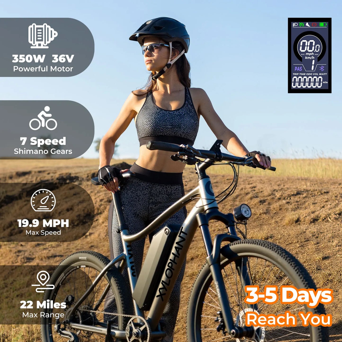 Racing electric bike - mountain lightweight, equipped,350W brushless motor, 360Wh detach battery,
