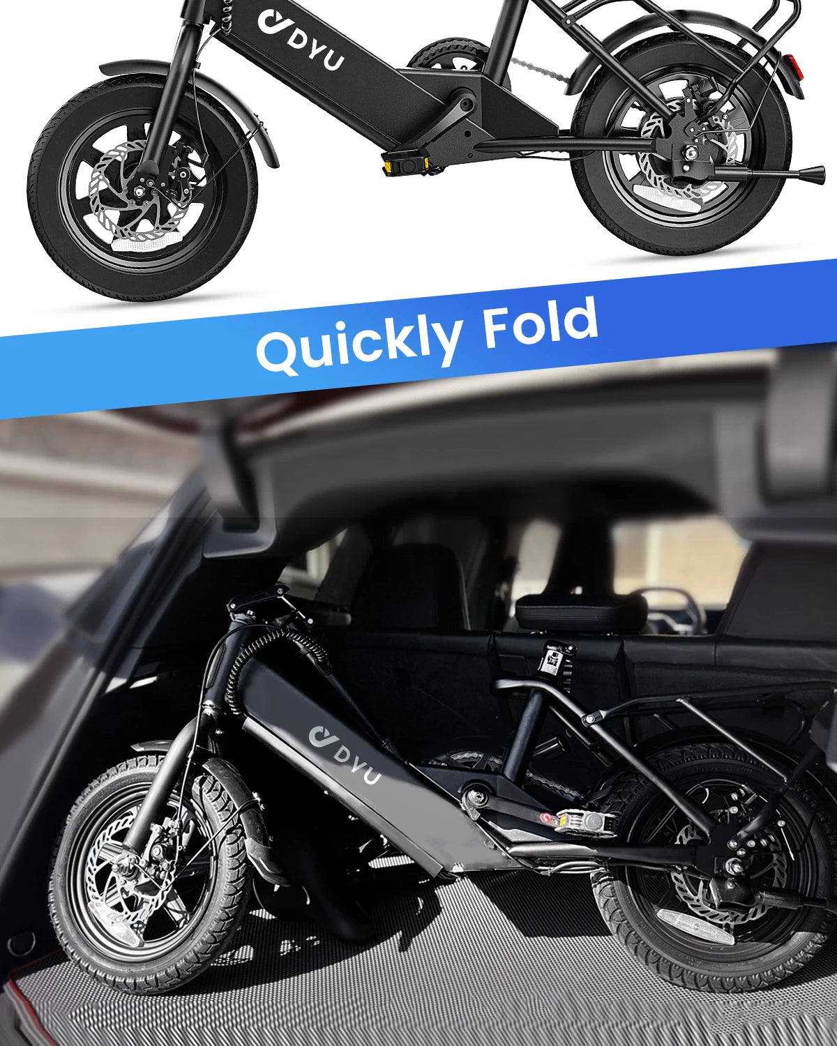 DYU C3 14 inch Electric Bicycle Peak 500W Motor 36V7.8AH Lithium Battery Electric Bike , city