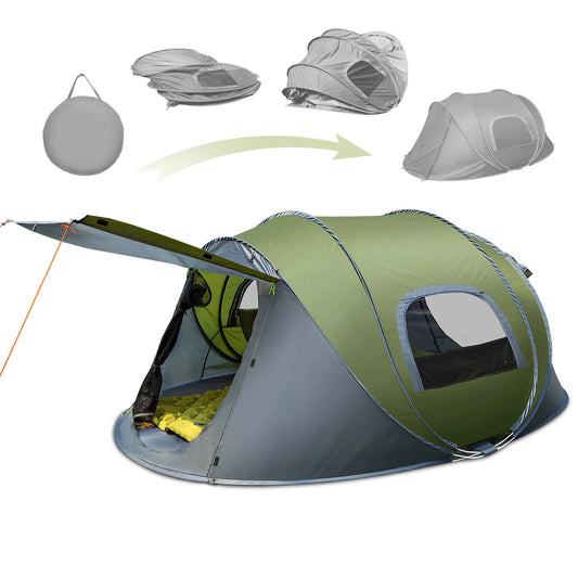 3-4 People Throw Open Tent Automatic Pop Up, Waterproof Large Family Tent for Camping Hiking Tourist