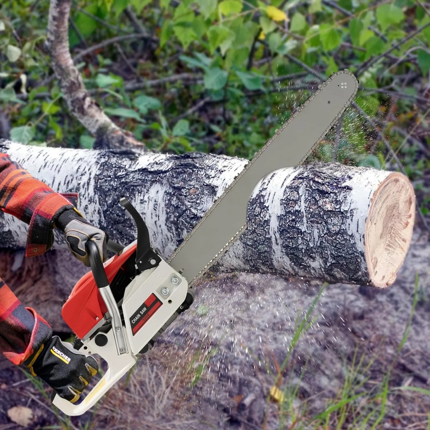 Chainsaw 22 Inch Gas Power,52CC 2-Stroke ,Portable Handed Woodcutting, Cut Tree