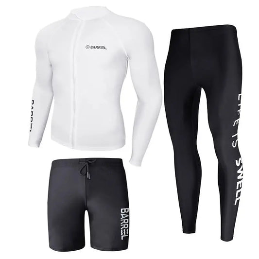 Oulylan Men Swimsuit Diving Suit Long Sleeve Quick Drying Wetsuit Summer Sun Protection Training