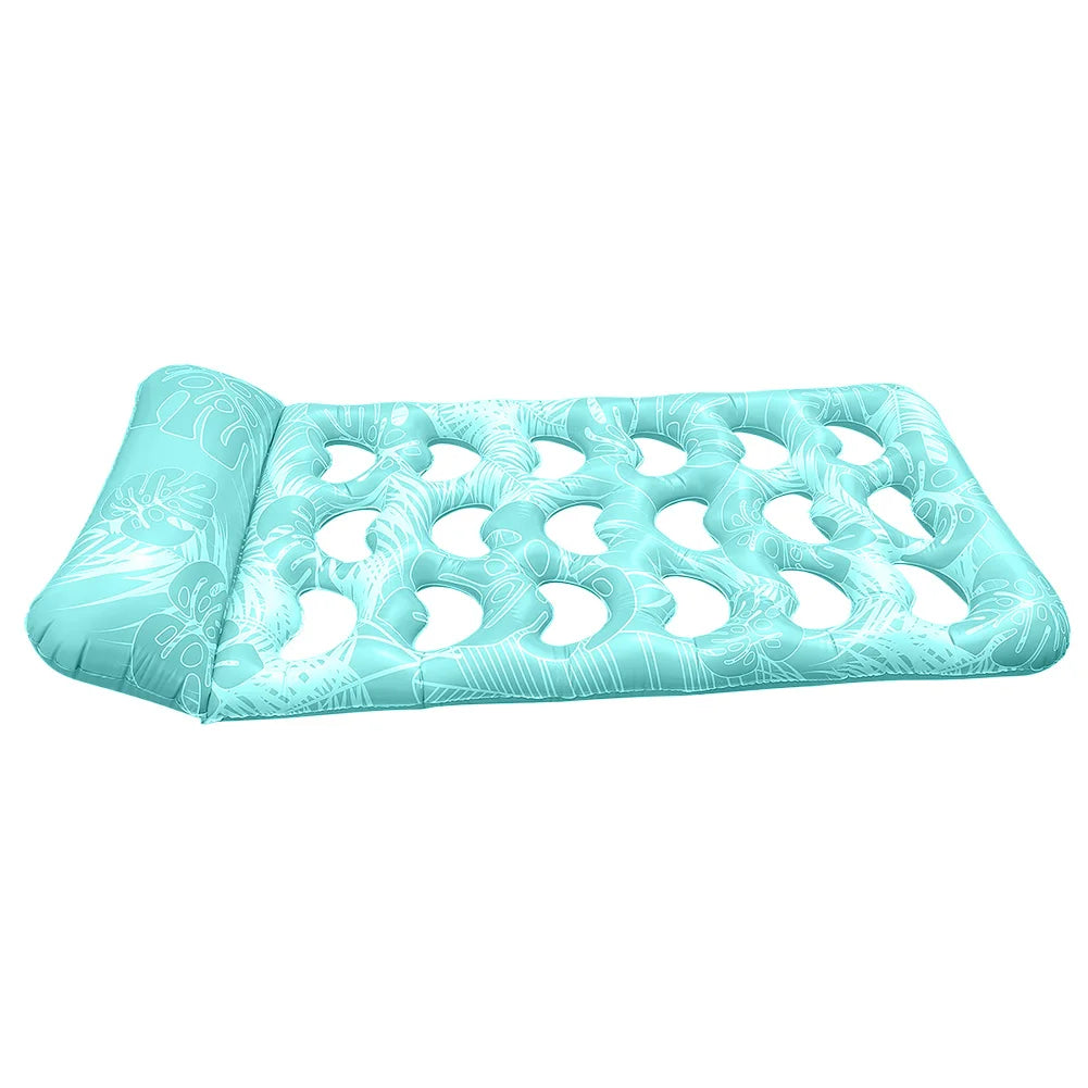 Inflatable Pool Float Lounger, Headrest Hammock Recliner Chair Portable Swimming Pool Air Mattress
