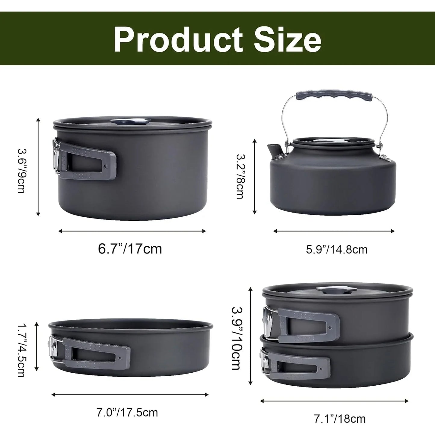 Camping Cookware, Portablewith Accessories, Camping Gear