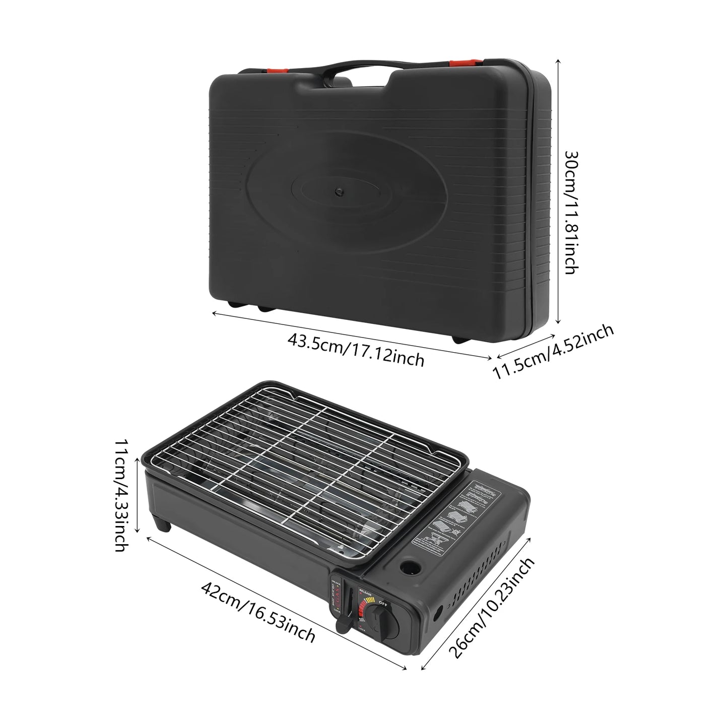 2.2KW Portable LPG/Butane Gas Grill Camping Stove Kit w/Carrying Case for Trekking RV