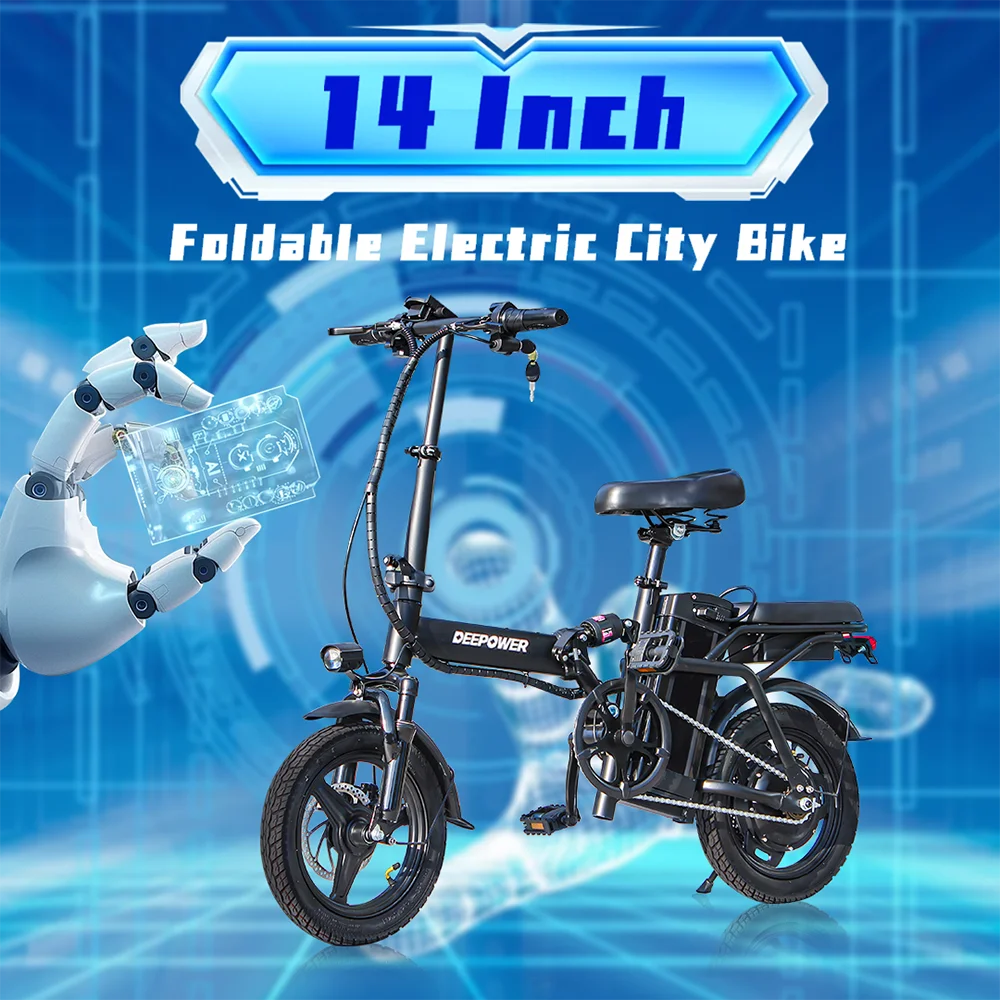 14 Inch Foldable E-Bicycle 400W Motor 48V 15AH Adult MiniSuitable for City Commuting Travel