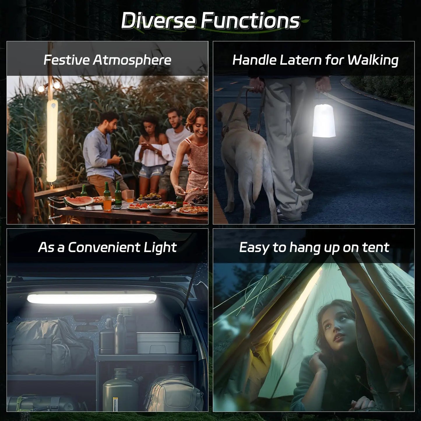 Rechargeable Portable Camping Strong Light Waterproof 2000 mAh Tent Lamp Spotlight Repair Lighting