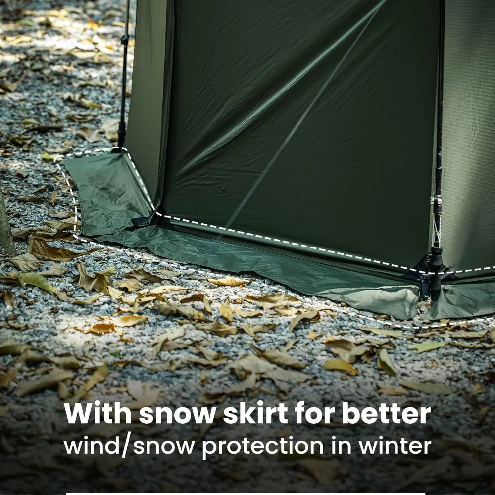 Hammock Hot Tent, Stove Jack - Spacious, Versatile Wall Tent with Snow Skirt - 3000mm Waterproof