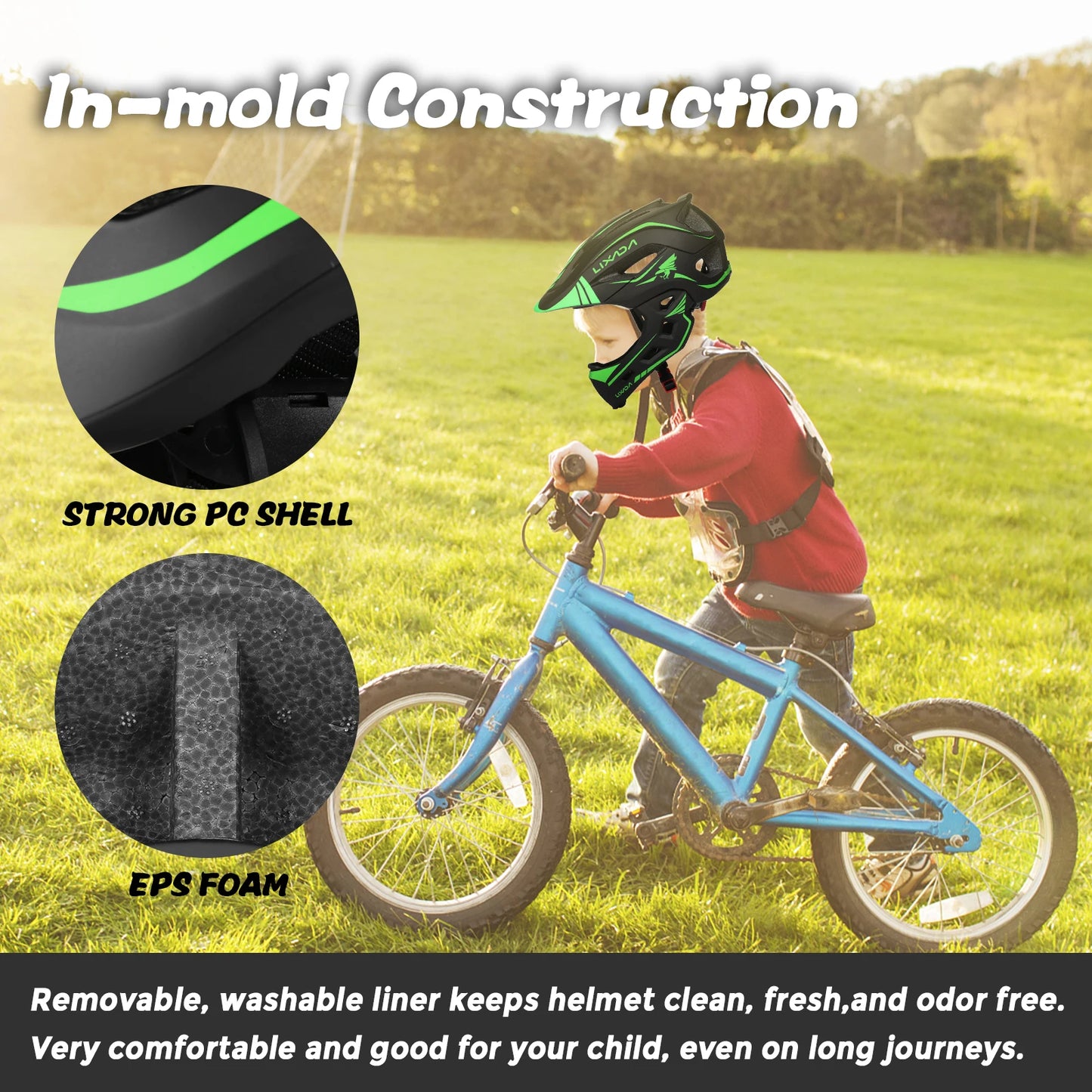Kids Bicycle Helmet,Sports, Full Face Helmet, Roller Skating Helmet Guard for Cycling Scooter