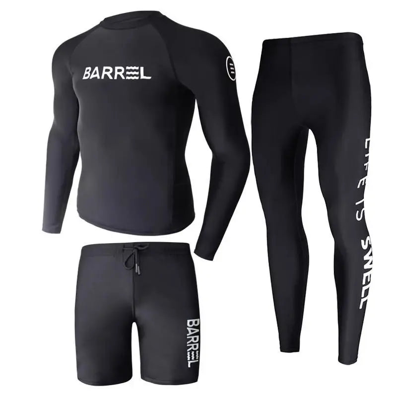 Oulylan Men Swimsuit Diving Suit Long Sleeve Quick Drying Wetsuit Summer Sun Protection Training