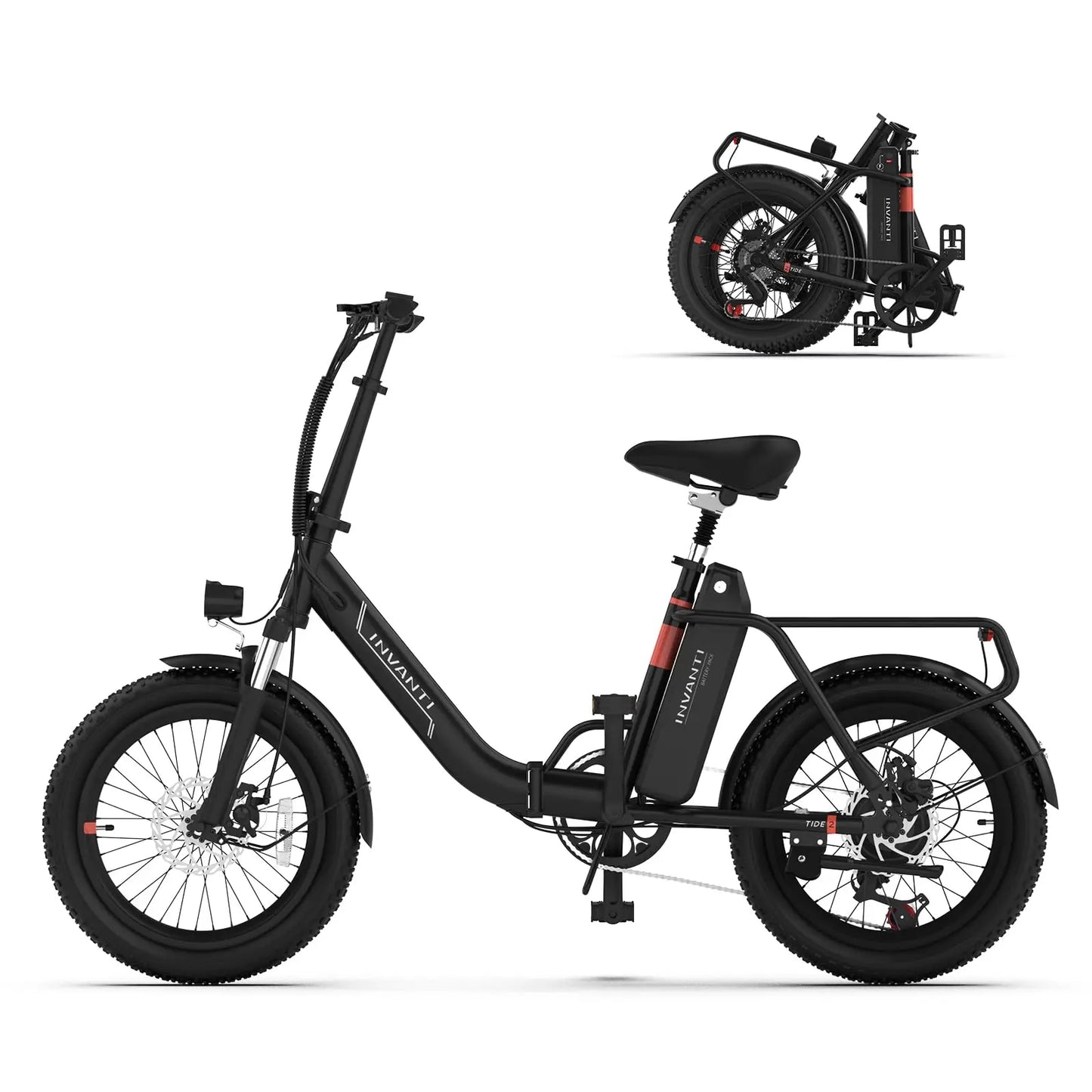 IDE2 20" Folding Electric Bike 500W Motor 48V 10.4Ah Battery