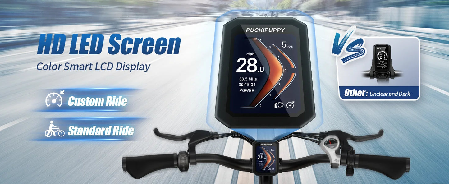 PUCKIPUPPY Lab-pro E-Bike 26" Fat Tire Full Suspension Mountain1350W 48V 20AH Ebike 2-Yr Warranty