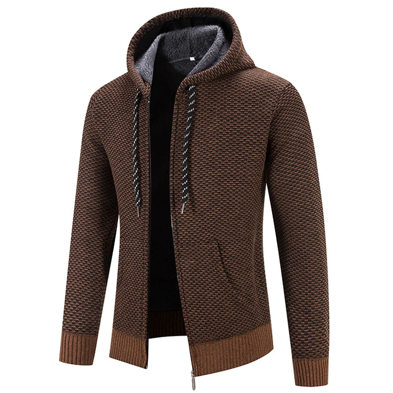 Male Knitted Casual Jackets, Hood Men's Sweater Coat Y2K Baseball Jumpers Jersey Top Clothing