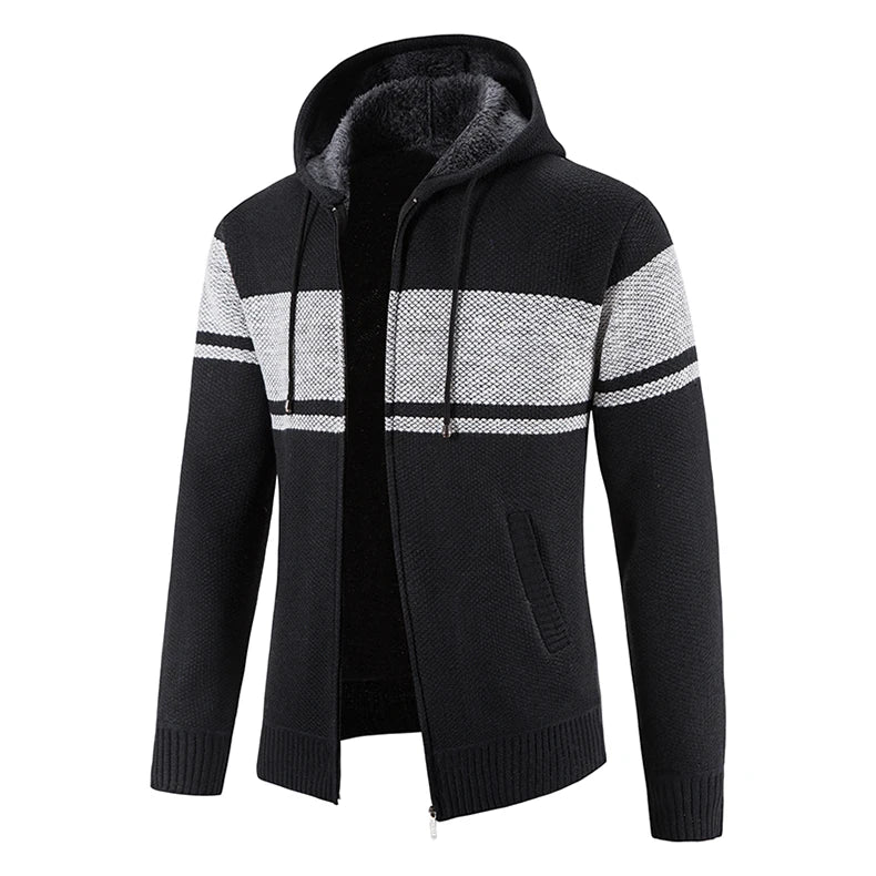 Male Knitted Casual Jackets, Hood Men's Sweater Coat Y2K Baseball Jumpers Jersey Top Clothing