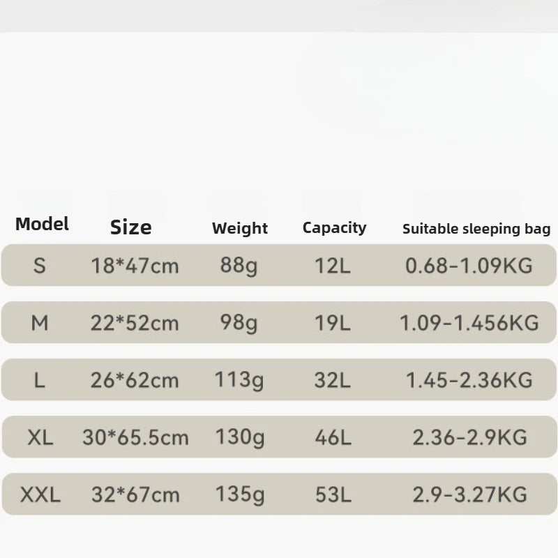 Outdoor Sleeping Bag Compression Bag Camping Travel Organizer Large Capacity Portable Compression Storage Bag for Camping Clothe