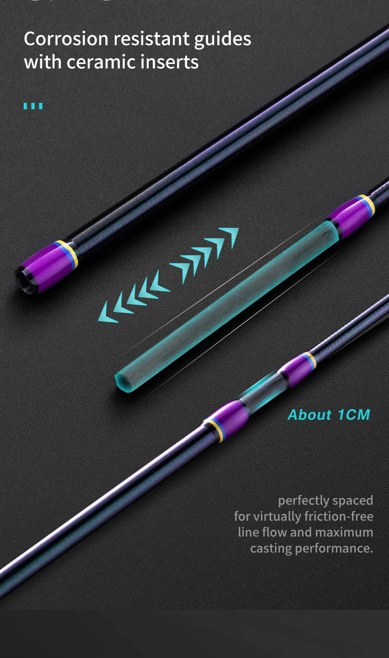 Ultralight Fishing Rod 6'/5'6" Spinning Casting 2 Pieces Stream Lightweight 24T High Carbon Fiber