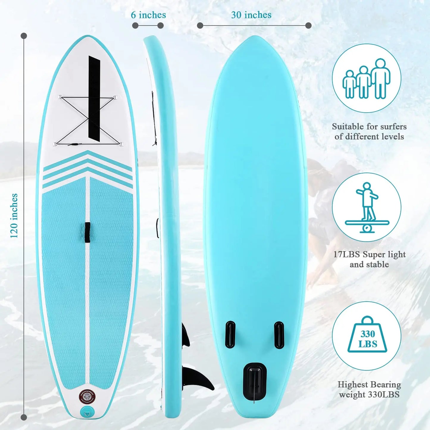 Inflatable Stand up Paddle Board SUP  Accessories Triple Action Pump Fishing