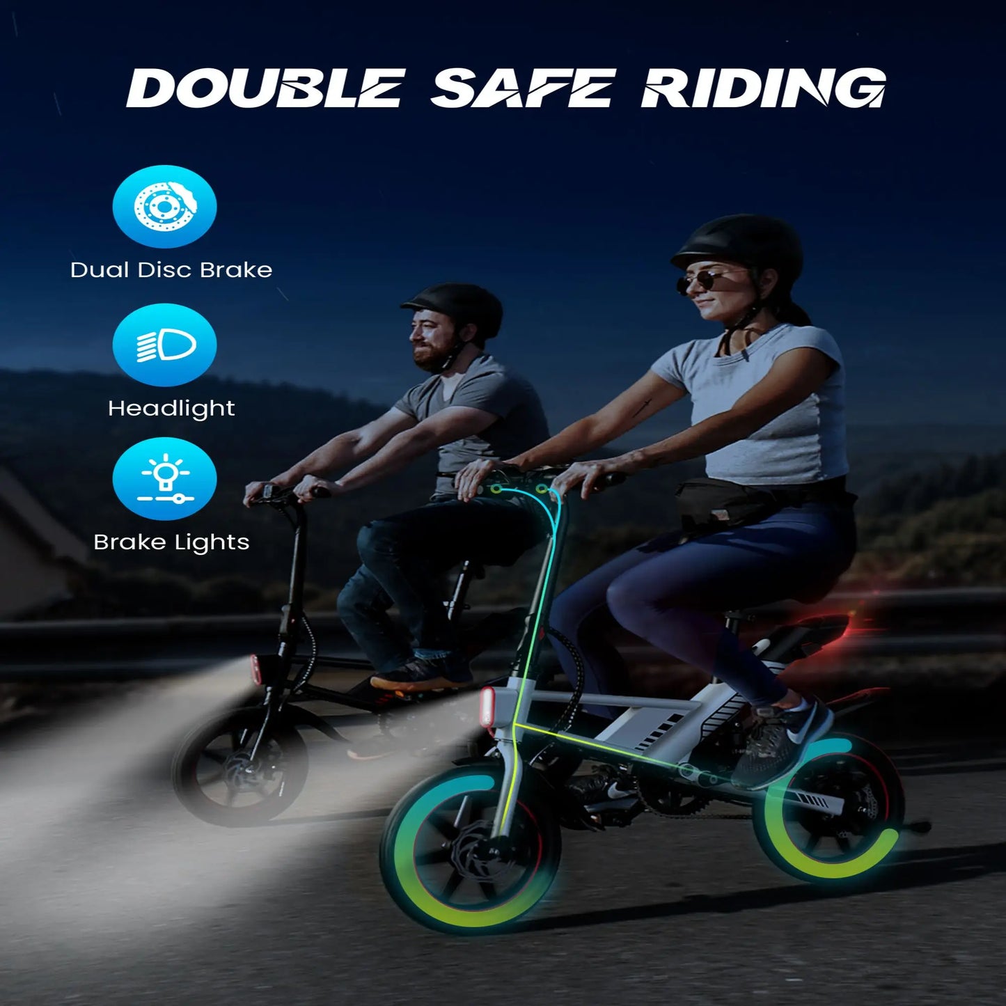 14" Ebike 450W Electric Bike,Adults, 18.6MPH 3 Riding Modes Mini , 36V 10AH Battery UL2849