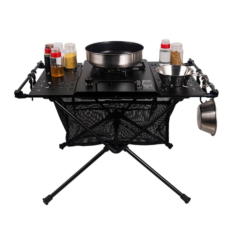 Folding Camping Table Aluminum Lightweight Storage, Mesh Bag for Outdoor Backyard Picnic Hiking
