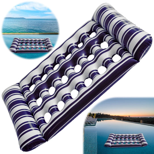 1-2PCS Inflatable Floating Bed Portable Water Sleeping Bed Foldable Swimming Pool Air Mattress Party