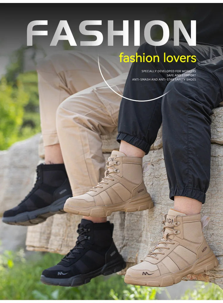 Boots Indestructible Safety Men Steel Toe  Puncture-Proof Sneakers; Women Non Slip Work Shoes
