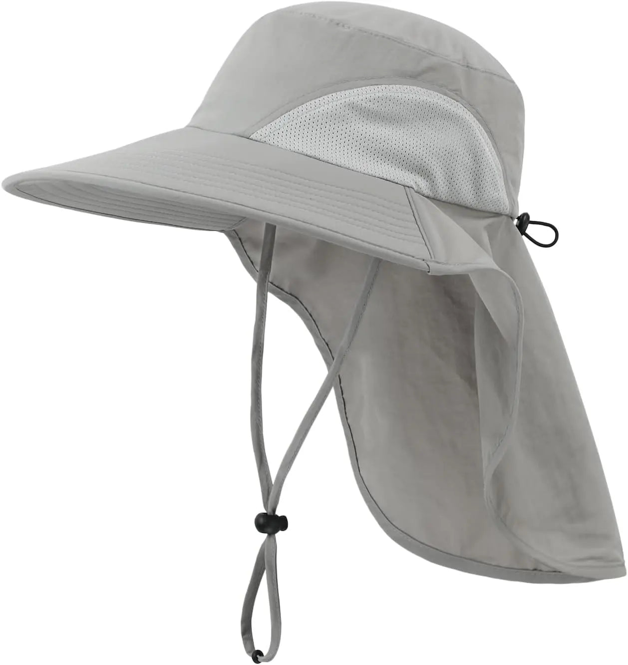 Outdoor UPF50+ Sun Hat Wide Brim Mesh Fishing Hat with Neck Flap