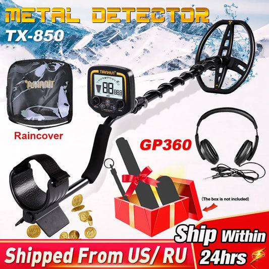 TX-850 Deep Gold Metal Detector PinPointing 19 KHZ Frequency Balance Ground Detecting,Finder 11 Inch