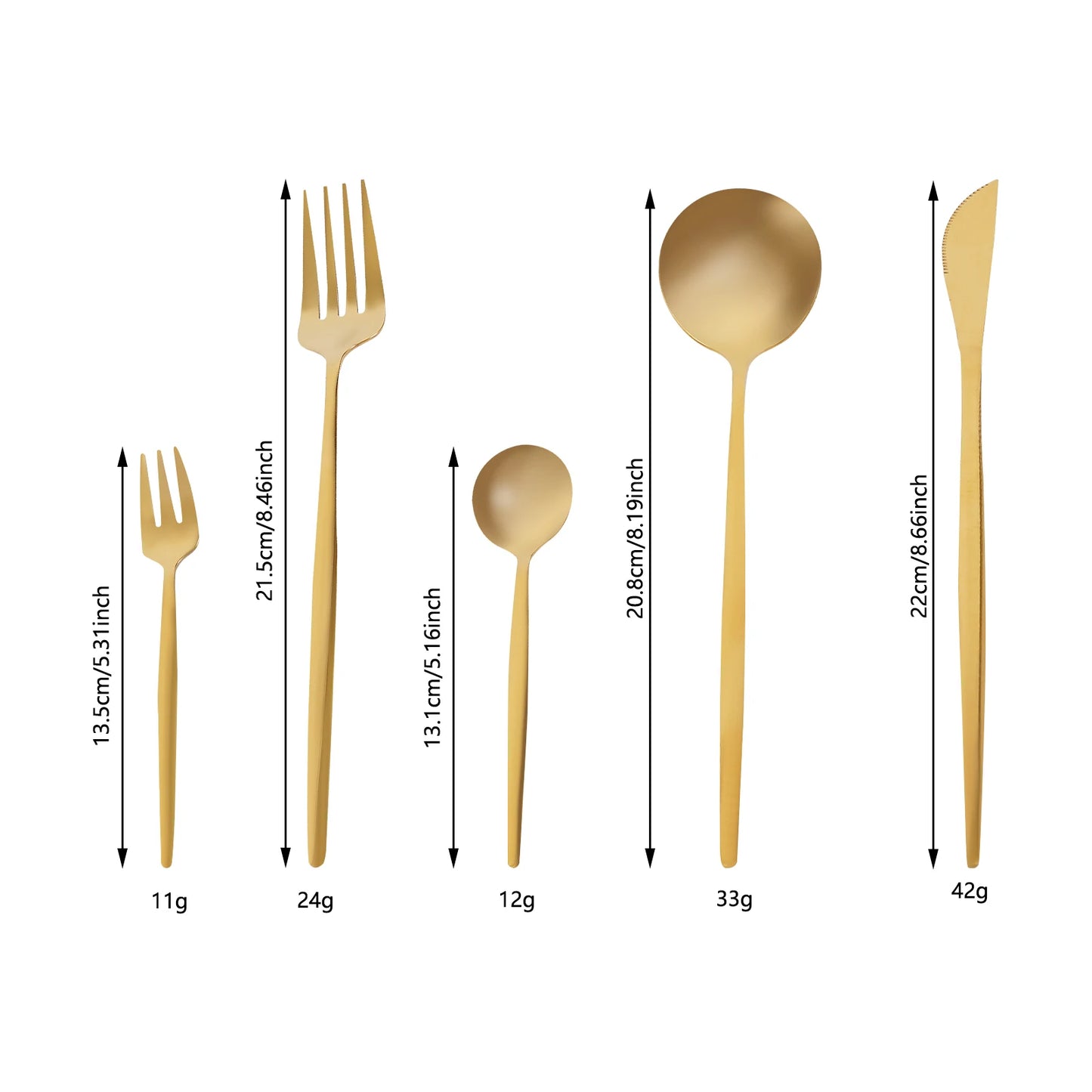 90 Pcs Gold Flatware Set Stainless Steel Utensil Kitchen Tableware Forks Knives Spoons Cutlery