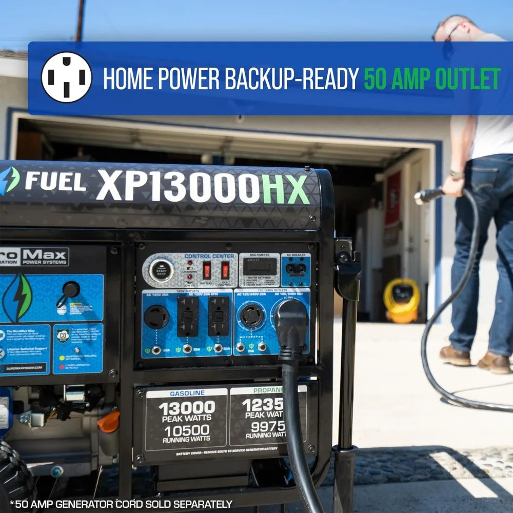 13000W Dual Fuel Portable Generator/GAS & PROPANE, Electric Start, Whole Home Backup, RV, N0T SOLAR