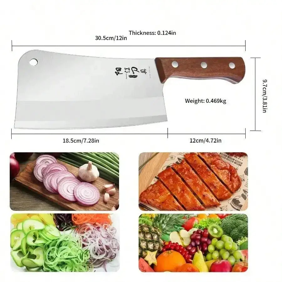 Heavy-Duty Butcher's Bone Cutting Knife-Thick Blade efortless Chopping, Professional-Grade Quality