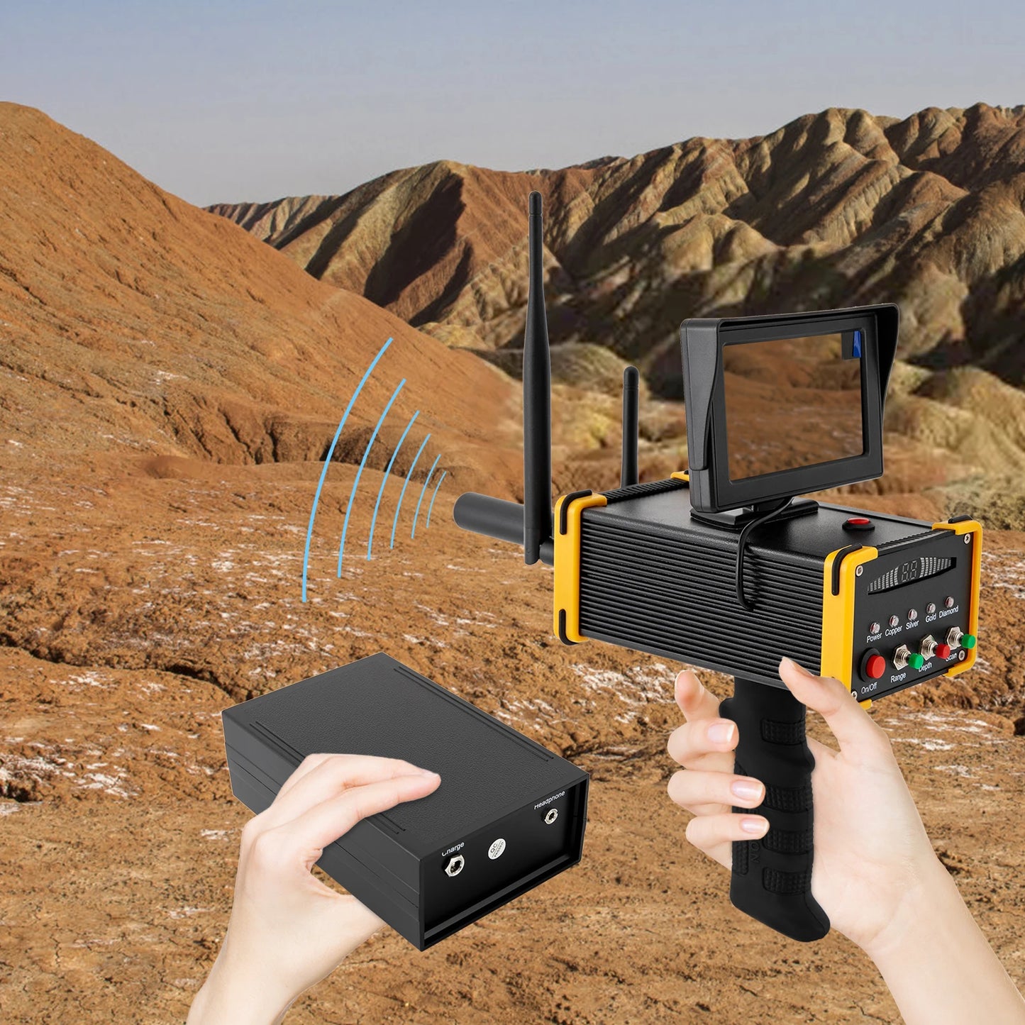 Metal Detector Gold Finder Underground Scanner High Definition Screen Gold Silver Copper AC100‑240V