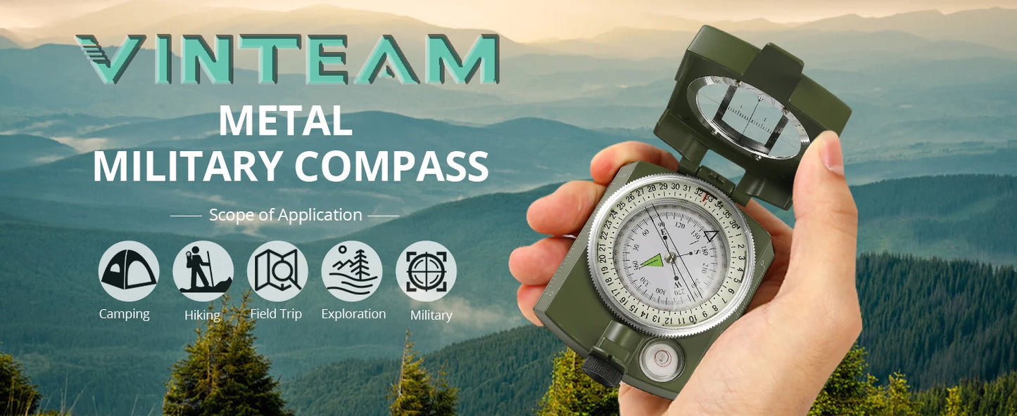 Compass, Military, Waterproof, Sighting, Bubble Levels, Carrying Bag, Hiking, Climbing, Biking.