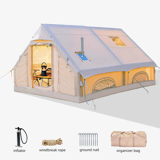 8-10 Person Inflatable Tents for Camping,129 Square Large Hand Pump,Inflatable Tent,Easy Setup