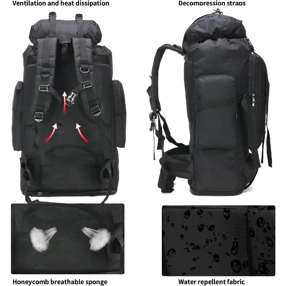 Hiking Backpack for Men 70L/100L, Camping  Rucksack  3 Days Assault Pack for Climbing