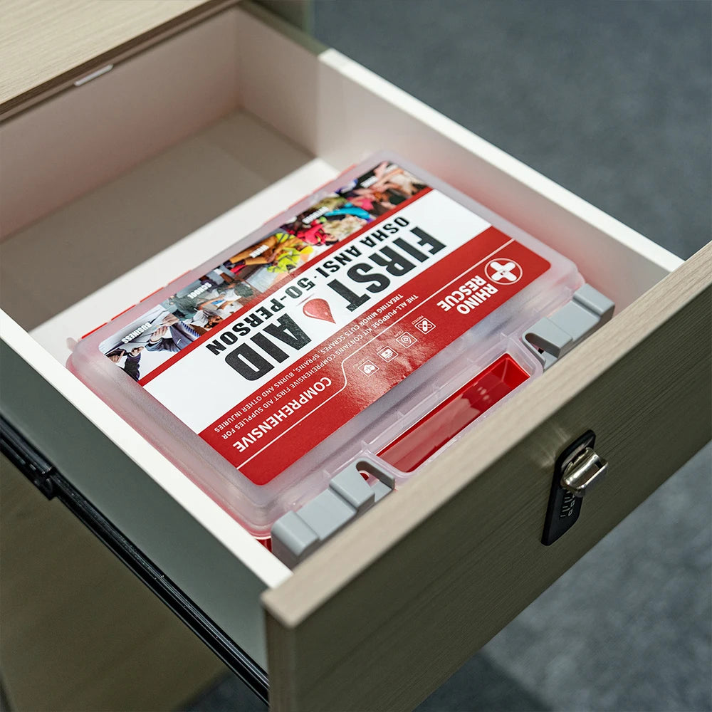 Rhino full-featured first aid kit, home/office emergency medical supplies, car, outdoor, travel