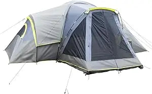 8/10 Person Camping Tent, Large 2 Room, Weatherproof Instant Cabin, Rainfly & Carry Bag for Backpack