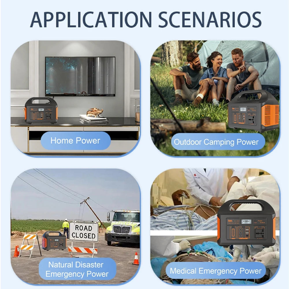 500W 300W Portable Power Station AC 110V Solar Generator LiFePO4 Battery UPS Emergency camp Home