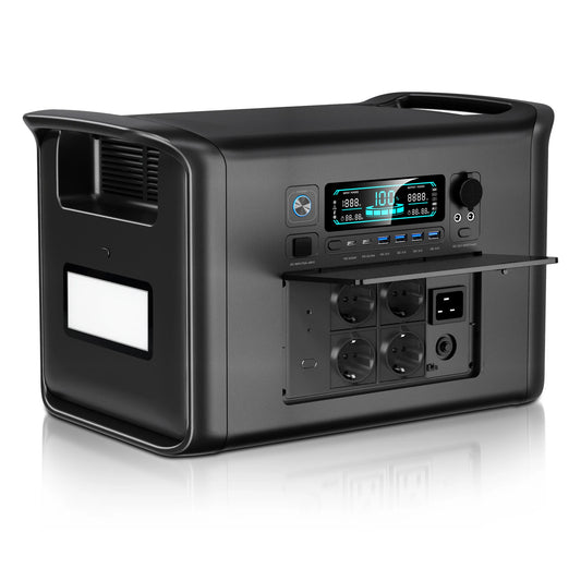 2400W Portable Power Station 2048Wh LiFePO4 External Battery Output Solar Generator Home and Camping