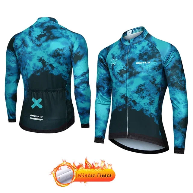 2022 Winter Thermal Fleece Men's Cycling Jersey - Mountain Bike Racing Sportswear