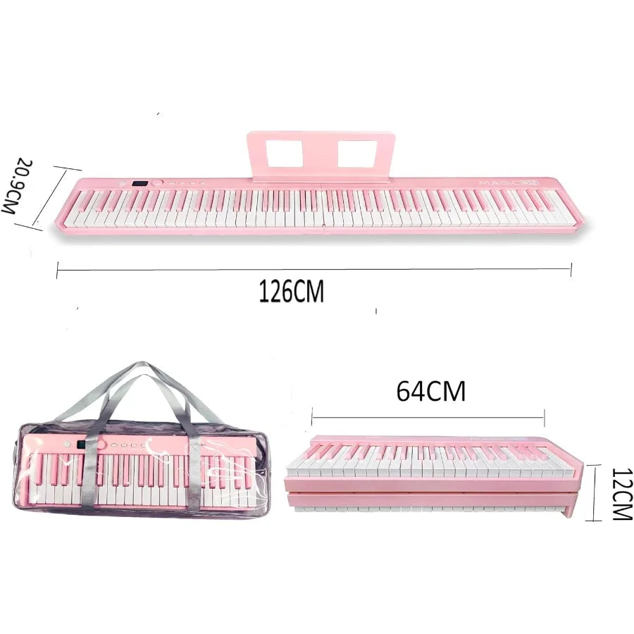 88 Key Foldable Electronic Piano,180 Folding Design, Enhanced Portability,TrueGrand Piano Sound