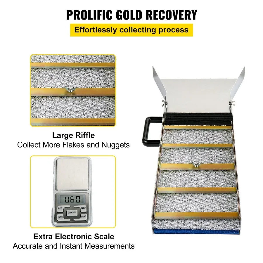 Aluminum Alloy Sluice Box Compact 30 Long Gold Lightweight Gold Sluice Equipment