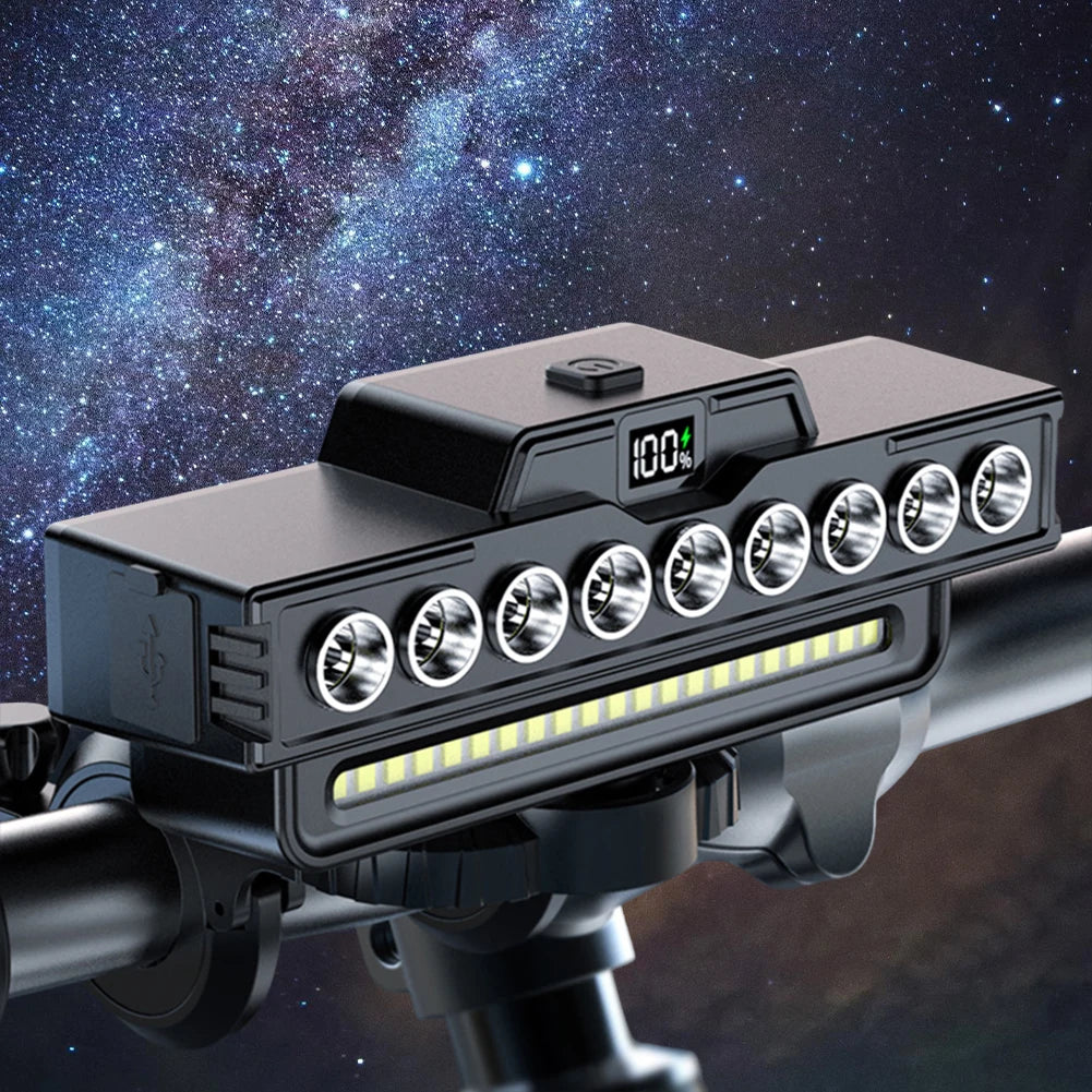 1600LM High Brightness LED Bike Light 4000mAh Power Display  Type-C USB Charging Night RidingLamps